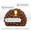Luminara Pinecone Flameless Candles Chalky Brown Finish Pine Cone Figural,