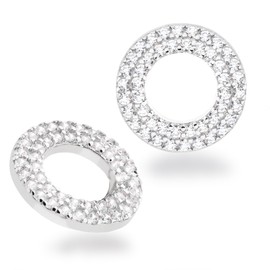 Schöner-SD Hoop Earrings Disc Disc Pendant Round 925 Silver Rhodium, Sterling Silver