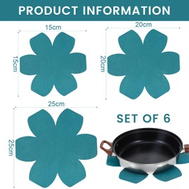 6 Stück Pfannenschoner, Pfannenschutz Stapelschutz, Topfschutz, 3 Verschiedene Größen Pfannenschoner Filz, Verstellbare Rutschfestes Wärmedämmmatte, für Pfannen Töpfe Schüsseln Schutz vor Kratzer