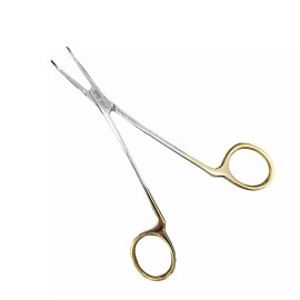 XPRS Set of 2 McCabe Facial Nerve Dissector, 5.5" Crvd 14mm Smooth Jaws, Gold Handles
