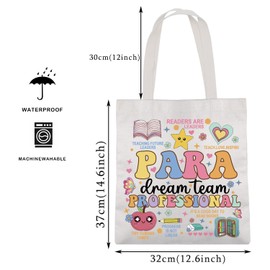 MAOFAED Paraprofessional Gift, Teacher Aide Gift, Para Appreciation Present, Paraprofessional Dream Team Tote Bag (dream team para)