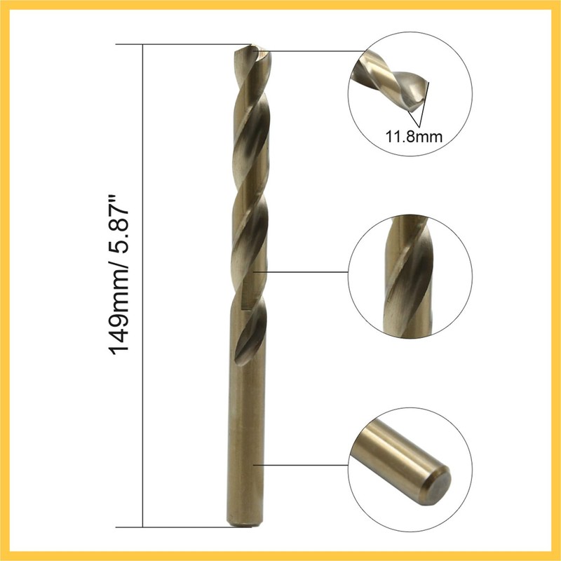 REPAIROCK 11.8mm High Speed Steel Straight Shank Twist Drill Bits
