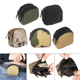 Bestvisse Tactical Waist Bag Nylon Double Pockets Purse Keys Wallet Outdoor Small Utility Belt Wear Resistant