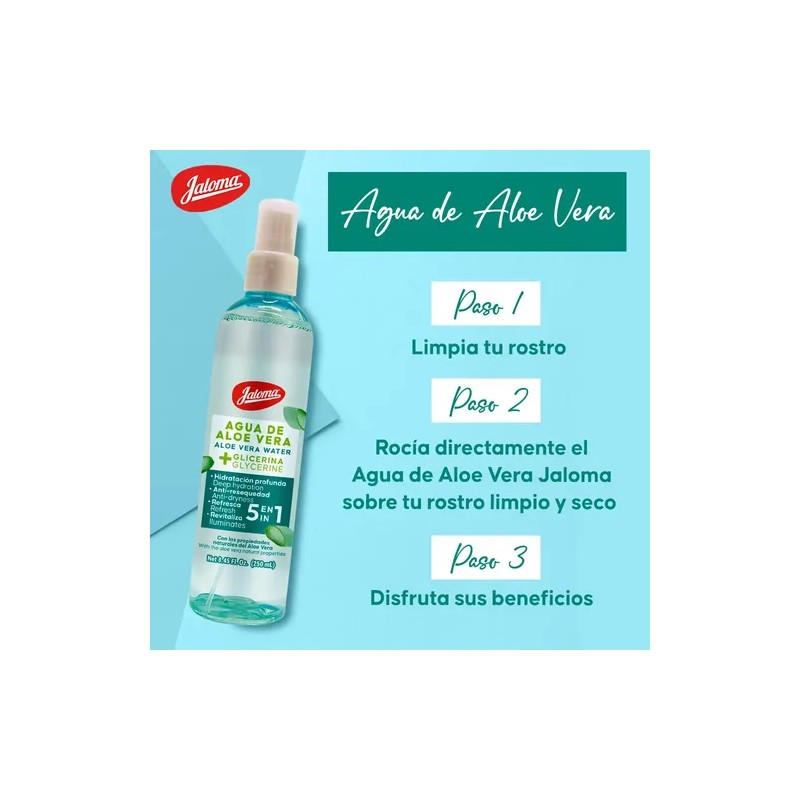 Jaloma Tónico Facial Hidratante con Agua de Aloe Vera y