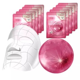 QTON-1317260264 3W 콜라겐 고밀착 냉온 마스크 시트 10 매 여행 태닝용 3W Collagen High-adhesion Cold and Hot Mask Sheet 10 Pieces for Travel Tanning [10 sheets of the main product]