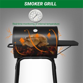 JTDISHI Carbon Grill, Charcoal fire Smoked Barbecue Grill, American Style Barbecue Grill, Suitable for Restaurants, Families, Outdoor Camping