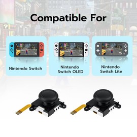 Wigearss Hall Effekt Stick 3D Sensor Analog Joystick Ersatz und Reparatur Werkzeuge Kit für NS Switch/Switch OLED/Switch Lite Joy-con Controller, No Drift