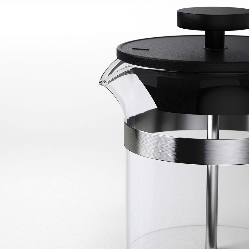Ikea UPPHETTA coffee/tea maker, 0.4 l, glass/stainless steel