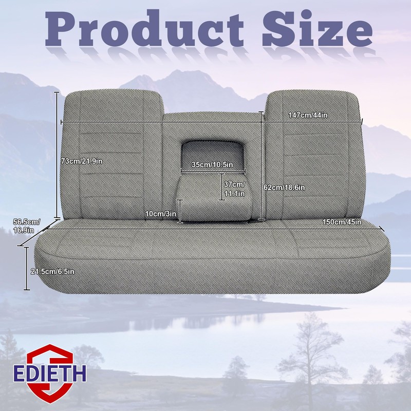 EDIETH Heavy-Duty Waterproof Bench Seat Covers for Ford F150 1987-1991