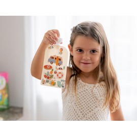 Cherub Baby Customised On The Go Reusable Non-Spill Anti-Leak Baby Food Storage 150ml - Baby Food Yoghurt Pouches Sticker Set (5 Pack) - Retro Rainbow