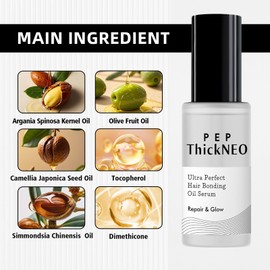 PEP 132 Hair Bonding Oil Serum, Travel Size Keratin Treatment for Frizzy Damaged Dry Hair, Repairs Split Ends, Adds Hair-Gloss with Argan & Jojoba Oils for All hair Types, 0.94 fl oz