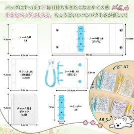 gotesa Seal Pad, A7 Transparent Seal Pad, 2 Refills, 2 Mounts, 2 Zippered Pockets, Removable, Pushing Goods, Transparent, Large, Boys, Girls, Strap (Blue, A8)
