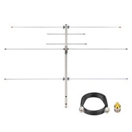 Yagi Antenna for Ham Radio Dual Band 2m 70cm VHF UHF (136-174/400-470MHz) 5 Element U2V3 Outdoor Directional Base Antenna with 32ft Cable for 2 Meter 144 MHz Handheld Repeater Satellite