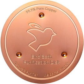 Mellbree Bird Bath Copper Disc Keep Bird Bath Clean, 99.99% 0.6 mm Pure Copper Cleaning Disc for Physical Safe Clean Water All Year Round, Universal Fit for Outdoor Bird Baths (2)