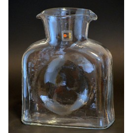 Blenko Art Glass Water Carafe Bottle Vase Crystal Clear