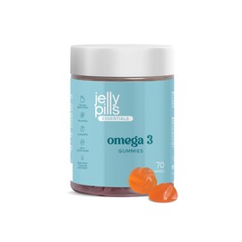 Jelly Pills Omega 3 (DHA + BCAA) + B Vitamins - 70 Vegan Gummies - No Added Sugar - Orange Flavour - For Children & Adults