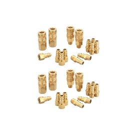 T TANYA HARDWARE Brass 1/4 Inch NPT High Flow Air Coupler and Plug Kit, Air Hose Quick Connect Adapter, V Style, Air Compressor Fittings, (28 Piece)