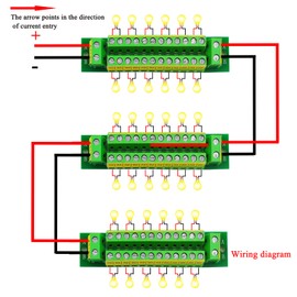 Tnisesm 16 Amp 1X 12 Position Power Distribution Board 2 Inputs 2 x 13 Outputs for AC DC