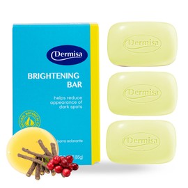 Dermisa Brightening Bar with Kojic Acid, Licorice Root, Bearberry Extract | NO PARABENS, NO SULFATES | 3 OZ | Pack of 3