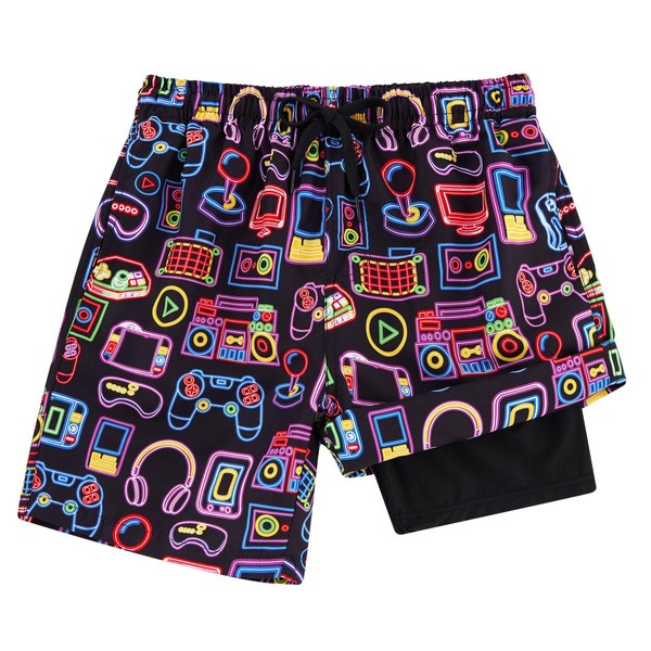 Idgreatim Boys Neon Swim Trunks Size 8 Kids Funny Radio