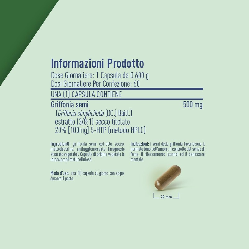 LongLife® 5-HTP | Con estratto griffonia 500 mg | Titolato