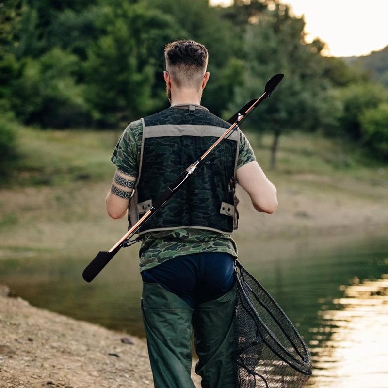 DONGKER Fishing Rod Carrier Strap,23"-55" Adjustable Fishing Pole Shoulder Sling