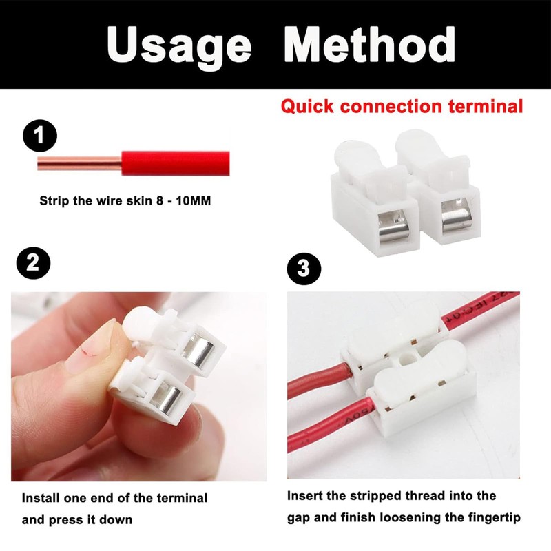 80 Pcs CH2 Electrical Connectors Block,Push Fit Electric Wire Connectors