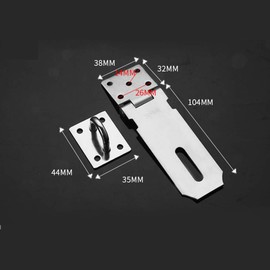 Door Padlock Hasp Heavy Duty Stainless Steel Padlock Hasp and Staple Security 4 Inch Padlock Hinge Latch Shed Lock Hasp Door Clasp Silver Gate Lock Latch for Internal External Door Cupboard Cabinet