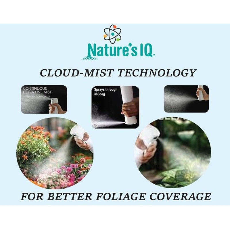 Nature's IQ Copper Fungicide. Innovative Spray Mist Technology. Controls powdery