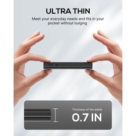 Mens Wallet Card Holder - Smart Wallet for Men, Pop Up Card Case, Top Grain Leather, RFID Blocking, Slim, Minimalist, Ultra Thin, Front Pocket, 9-14 Card Capacity | ID Window | Cash Slot (Black)