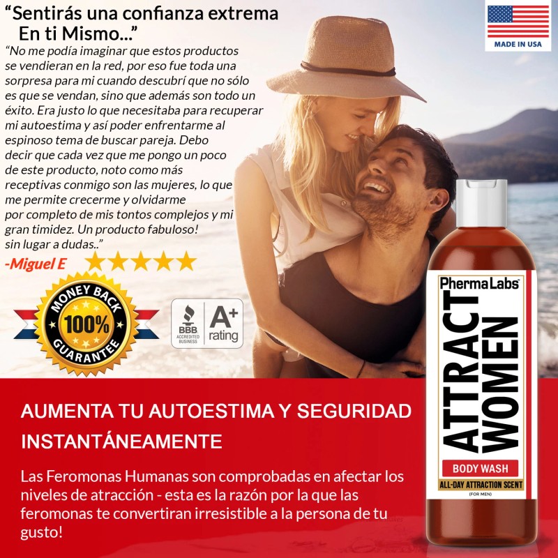 PhermaLabs ATRAER MUJERES Jabón Corporal Para Hombre con Feromonas *Todo