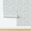 Peel & Stick Wallpaper Swatch - Blue Line Peonies Berries