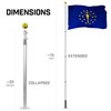 G128 Combo Pack: 16 Ft Telescoping Aluminum Flagpole (Silver) &