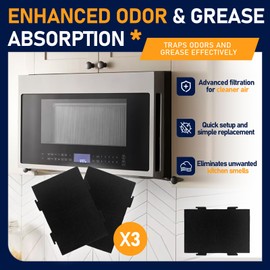 6-Pack Microwave Charcoal Filters Compatible with Whirlpool W11282981, Fits KMLS311HS, WML55011HS, YKMLS311HS, YWML75011H, Whirlpool Microwave Filter Replacement