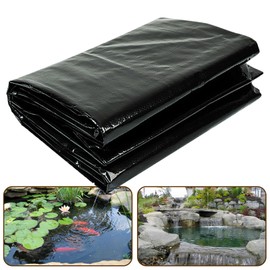 yeezoo 10X10FT Reinforced PE Pond Liner, KOI Pond Liners for Outdoor Ponds, Enhanced 5-Layer Structure Pond Liner for Fish, Duck, Garden Raised Bed and Waterscape Pond(0.63oz/sq ft Thickness)