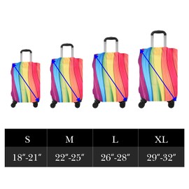 Adorila Luggage Covers for Suitcase, TSA Approved, Travel Suitcase Protector, Fits 22-24 Inch Luggage, Washable Luggage Covers (M, Color Stripes), Color Stripes, M, Colour strips.