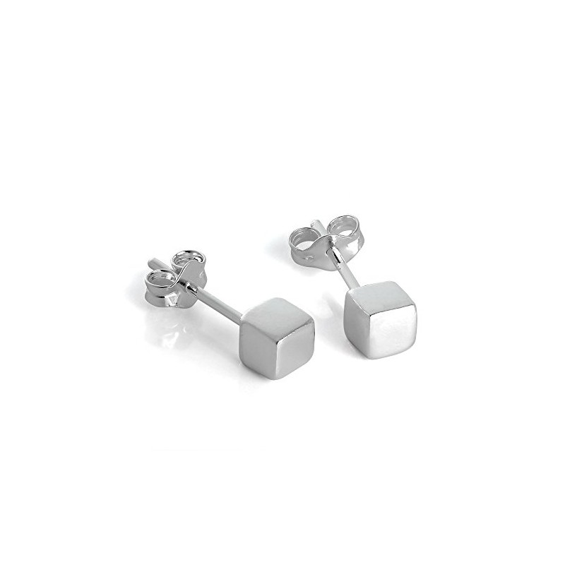 Sterling Silver 4mm Cube Stud Earrings
