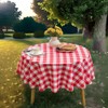MANGATA CASA Red Gingham Round Tablecloth-Checkered Table Cloth Waterproof Kitchen