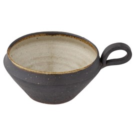 Marui Pottery MR-3-4009 Shigaraki Pottery Hechimon Soup Cup, Capacity Approx. 11.8 fl oz (350 ml), Brown Tag