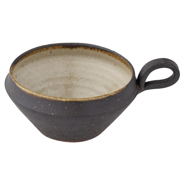 Marui Pottery MR-3-4009 Shigaraki Pottery Hechimon Soup Cup, Capacity Approx.