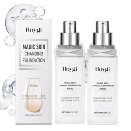 Pack of 2 Foundation Colour Changing, Colour-Changing Foundation for Mature Skin, Moisturising Foundation Make-Up, Brightening White Foundation, Natural Brightening, Perfect Makeup