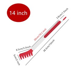 Large 14" Red Stainless Steel Pasta Tong with Silicone Tips, 14 inch Spaghetti Tongs Pasta Server Utensil for Noodles Cooking Baking Food BBQ Kitchen Tools