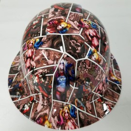 Pyramex FULL BRIM Hard Hat custom hydro dipped , NEW Harley Quinn comic book Joker