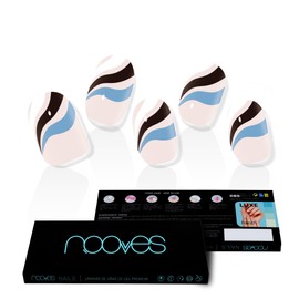 NOOVES Nails Premium Precurry Gel Nail Foils, Flowing Stream, Art Design, Semi-Hardened Gel Nail Strips, Semi-Permanent Gel Stickers, Gel Nail Stickers, Gel Nail Stickers