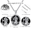 XIXLES Saint Christopher Necklace For Men 925 Sterling Silver Black