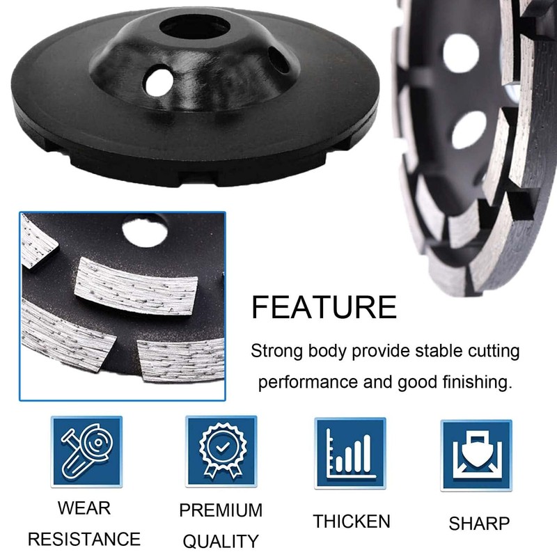 KEWAYO Double Row Diamond Cup - Surface Grinding Wheel, 5