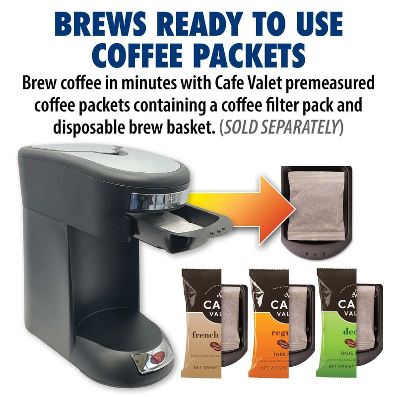 Café Valet Single Serve Coffee Maker, Brews 10 Ounces of