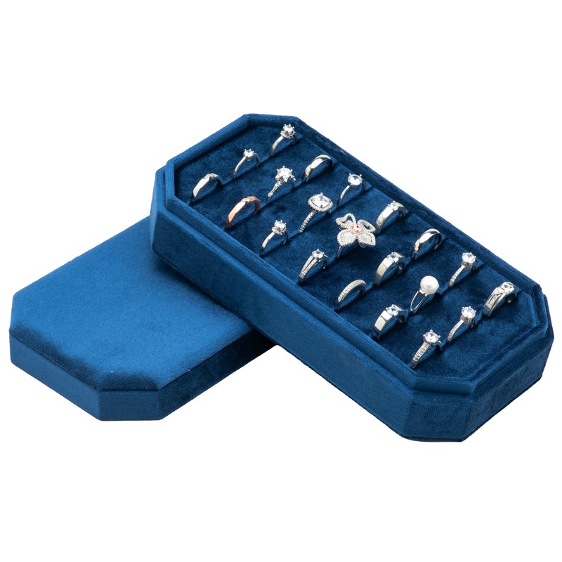 COWFEX Velvet Ring Organizer Display Tray Jewelry Box Organizer Ring