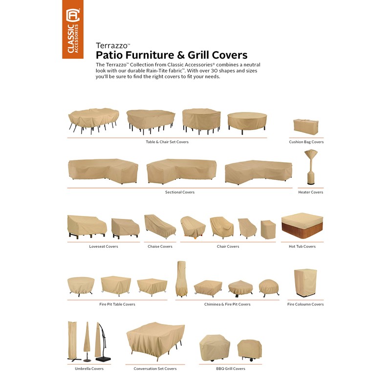 Classic Accessories Terrazzo Water-Resistant 66 Inch Patio Chaise Lounge Chair