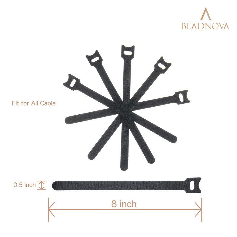 BEADNOVA Reusable Cable Straps Adjustable Cable Ties Cord Wire Organizer